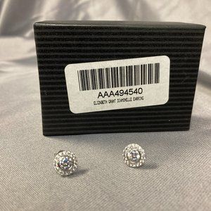 Elizabeth Grant Diamonelle Stud Crystal Earrings 925 sterling silver